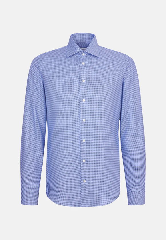 Slim Business shirt Structure in Mittelblau |  Seidensticker Onlineshop
