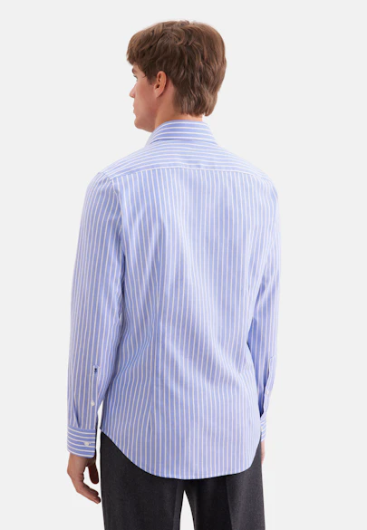 Slim Business Hemd Gestreift in Mittelblau | Seidensticker Onlineshop