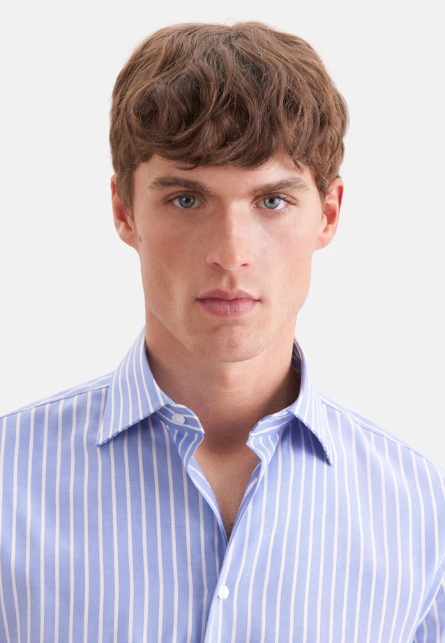 Slim Business shirt Stripes in Mittelblau |  Seidensticker Onlineshop