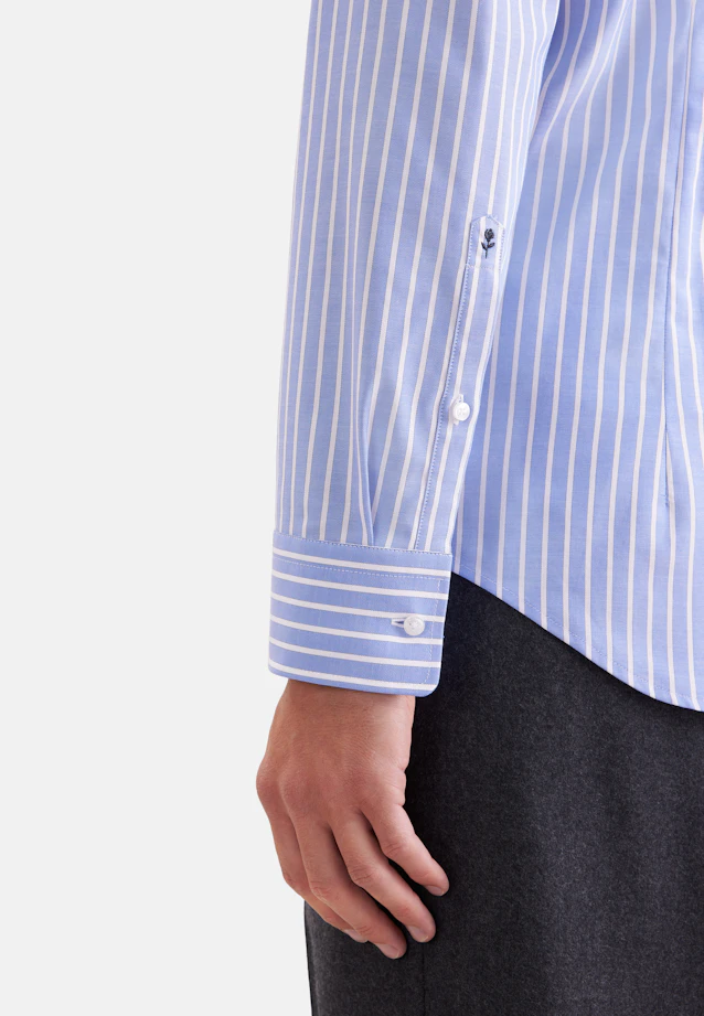 Slim Business shirt Stripes in Mittelblau |  Seidensticker Onlineshop