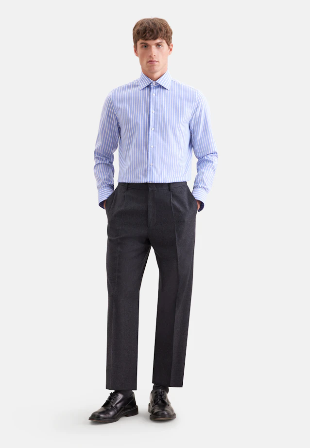 Slim Business shirt Stripes in Mittelblau |  Seidensticker Onlineshop