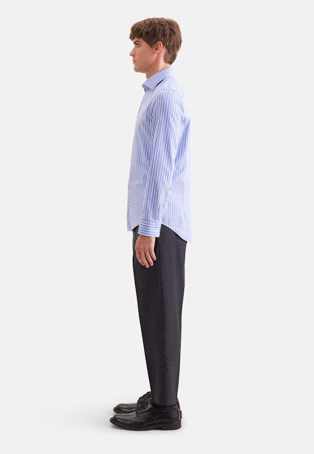 Slim Business shirt Stripes in Mittelblau |  Seidensticker Onlineshop