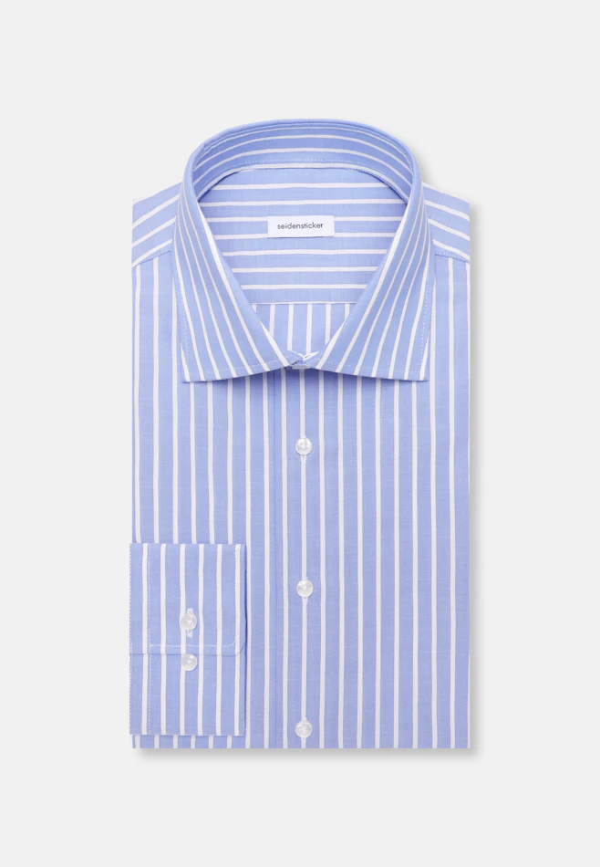 Slim Business Hemd Gestreift in Mittelblau | Seidensticker Onlineshop