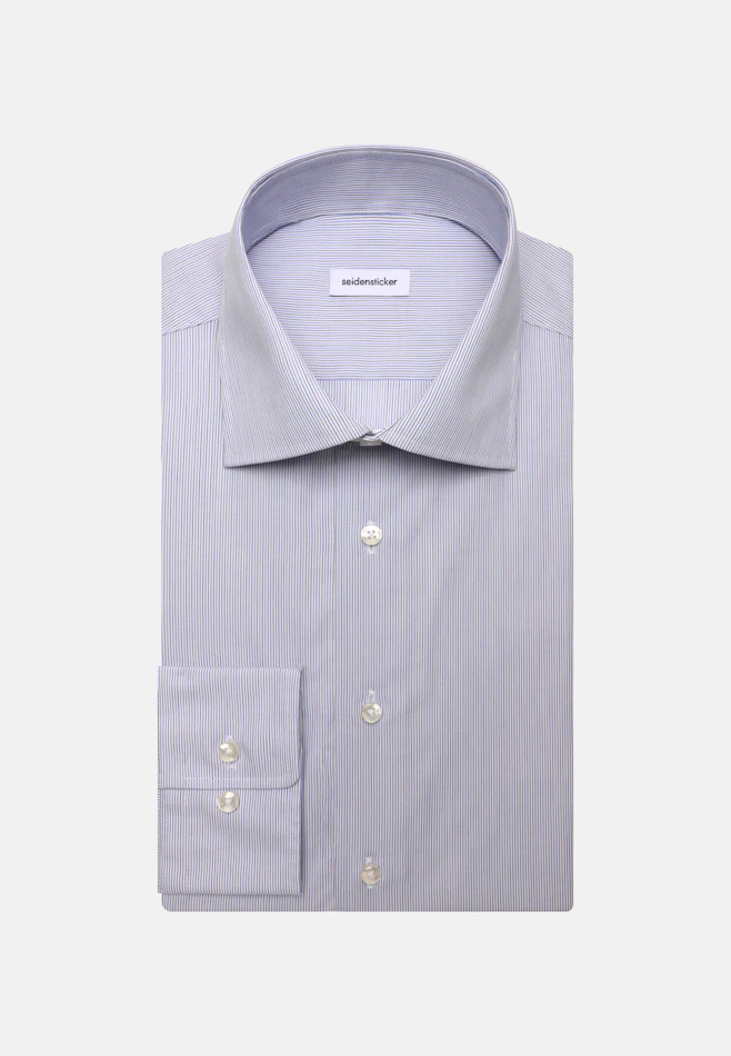 Shaped Business shirt Stripes in Mittelblau | Seidensticker online shop