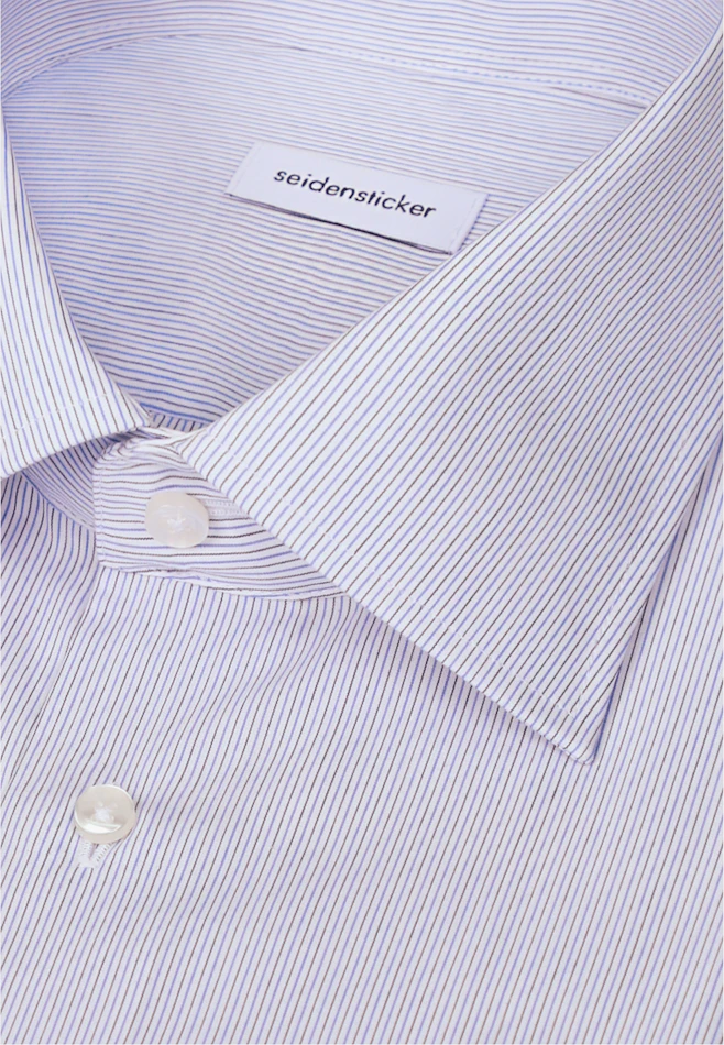 Shaped Business shirt Stripes in Mittelblau | Seidensticker online shop