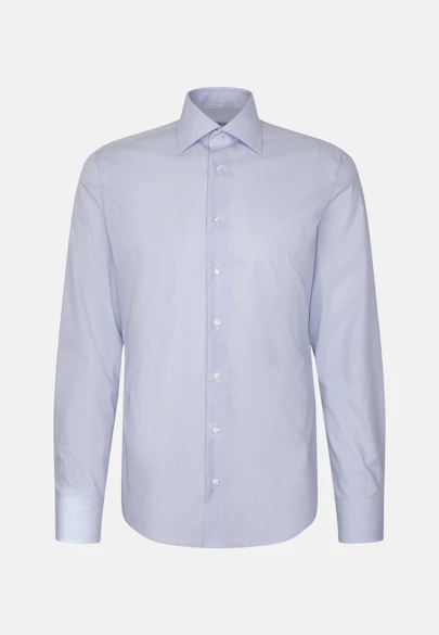 Shaped Business shirt Stripes in Mittelblau |  Seidensticker Onlineshop