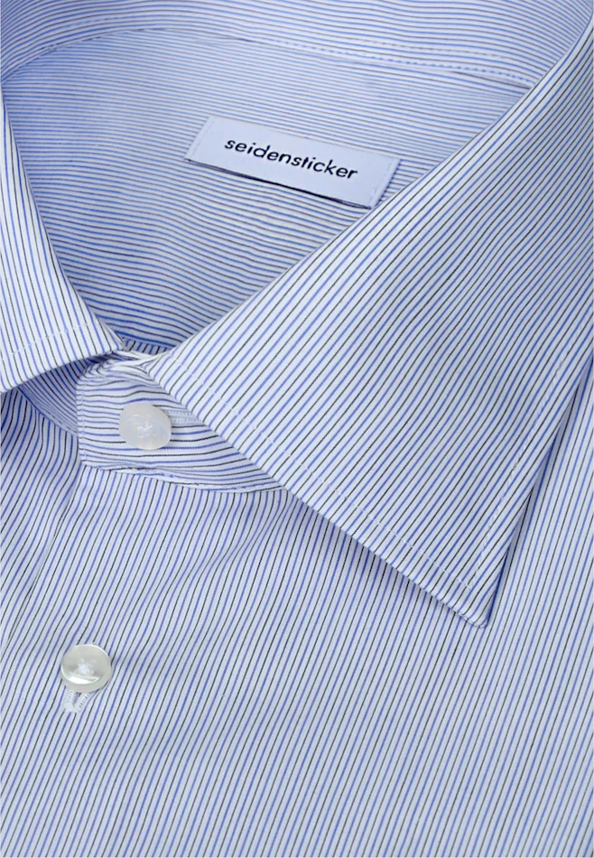 X-Slim Business Hemd Gestreift in Mittelblau | Seidensticker Onlineshop