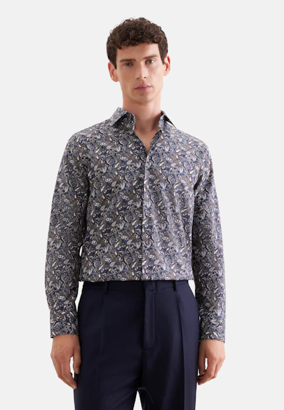 Regular Business shirt Print in Braun |  Seidensticker Onlineshop