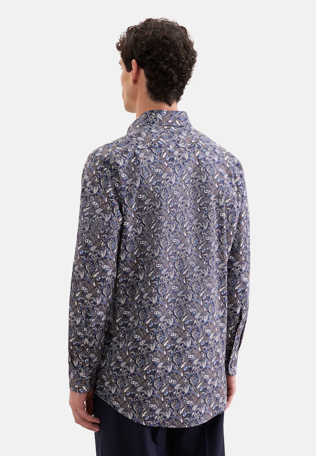 Regular Business shirt Print in Braun |  Seidensticker Onlineshop