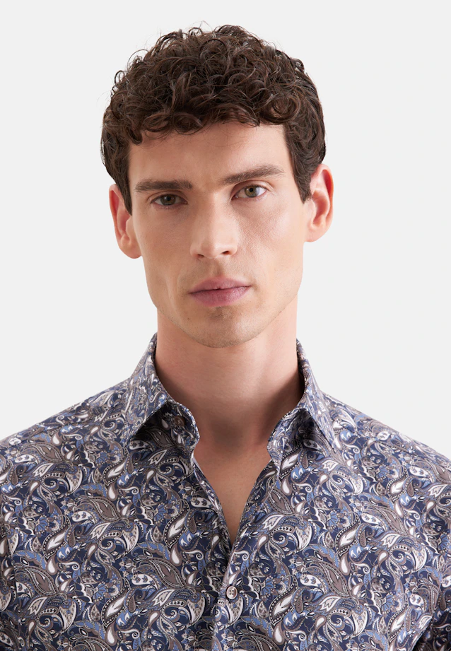 Regular Business shirt Print in Braun |  Seidensticker Onlineshop