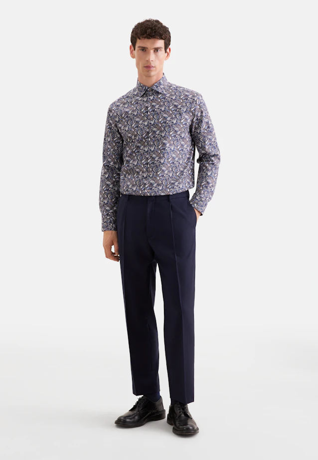 Regular Business shirt Print in Braun |  Seidensticker Onlineshop
