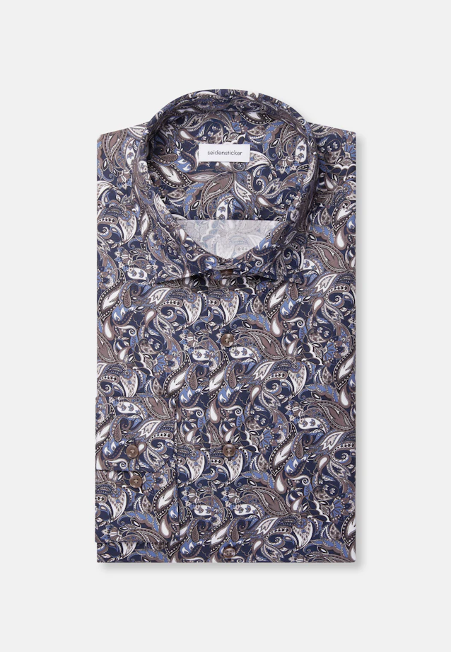 Regular Business shirt Print in Braun |  Seidensticker Onlineshop