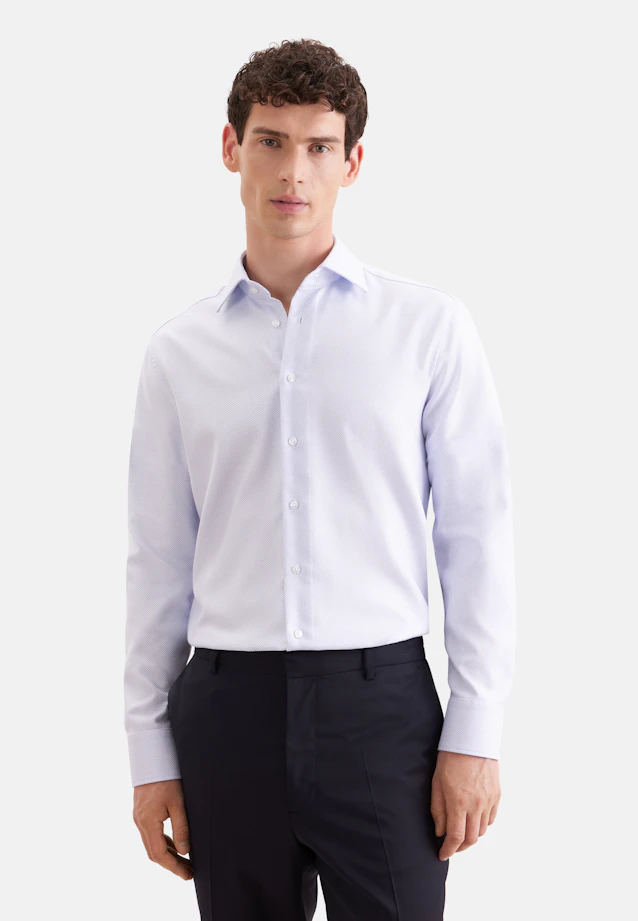 Regular Business shirt Structure in Mittelblau |  Seidensticker Onlineshop