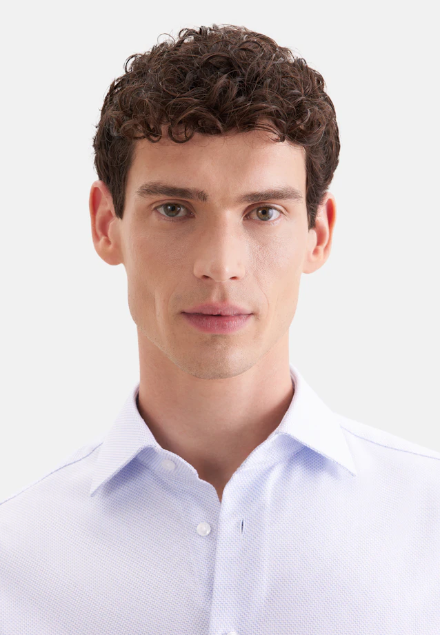 Regular Business shirt Structure in Mittelblau |  Seidensticker Onlineshop