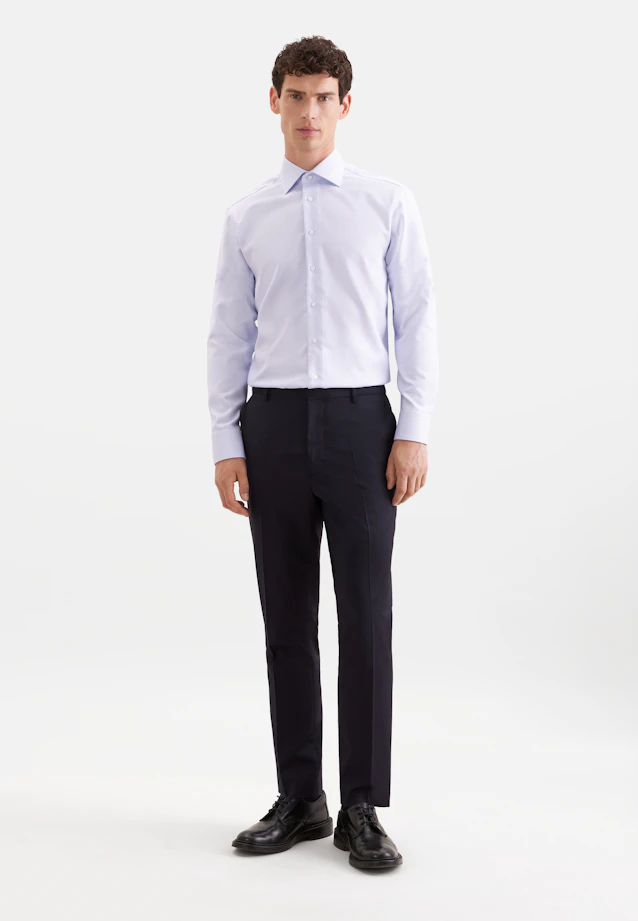 Regular Business shirt Structure in Mittelblau |  Seidensticker Onlineshop
