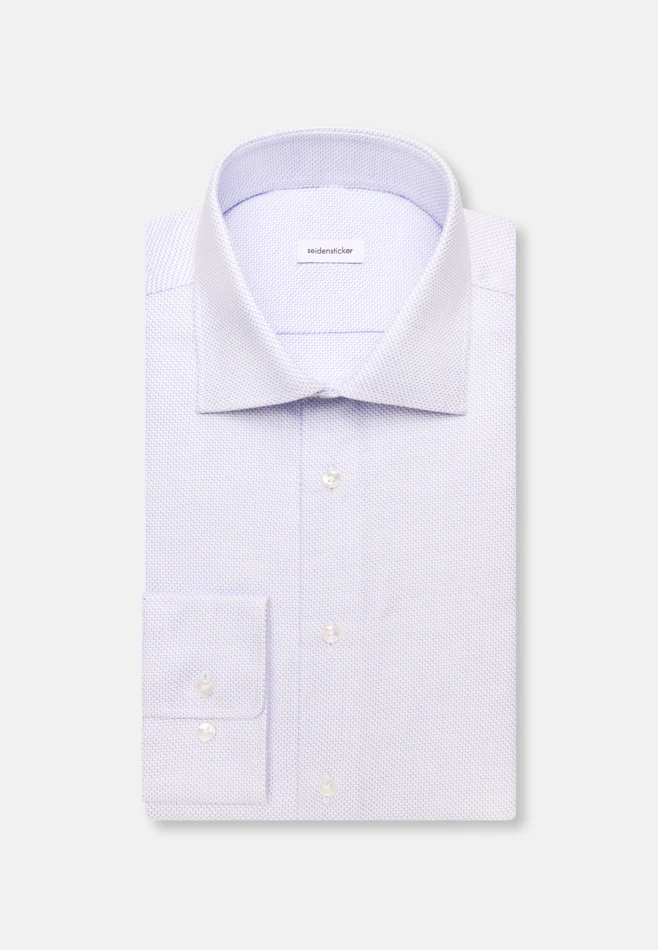 Regular Chemise d'affaires Structure dans Bleu Moyen | Boutique en ligne Seidensticker