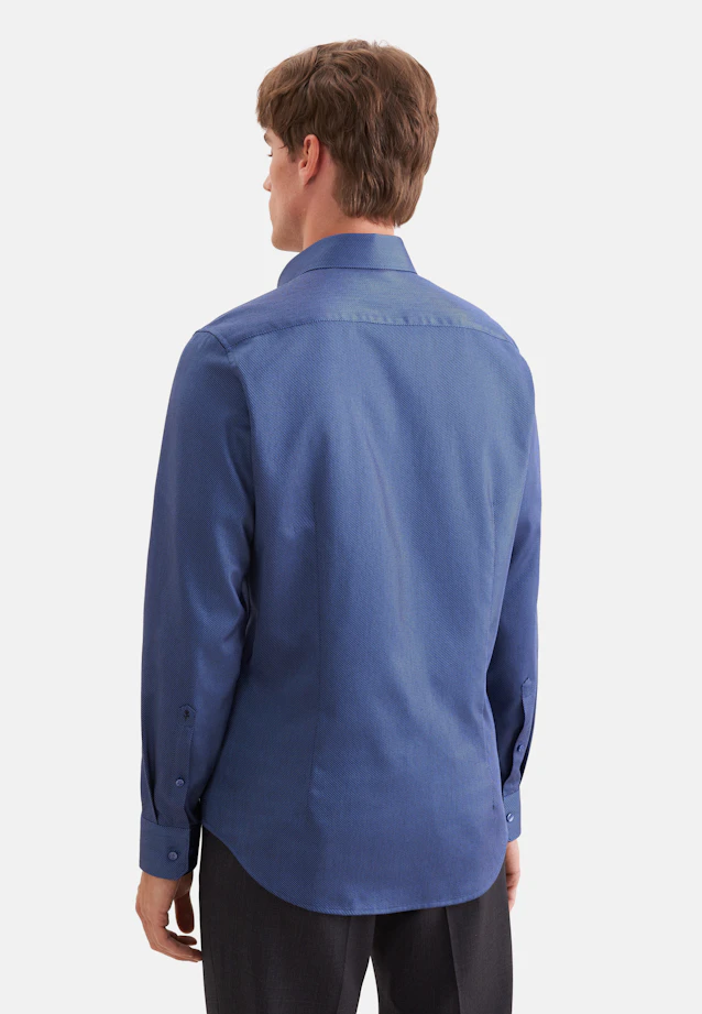 Slim Business Hemd Struktur in Mittelblau |  Seidensticker Onlineshop