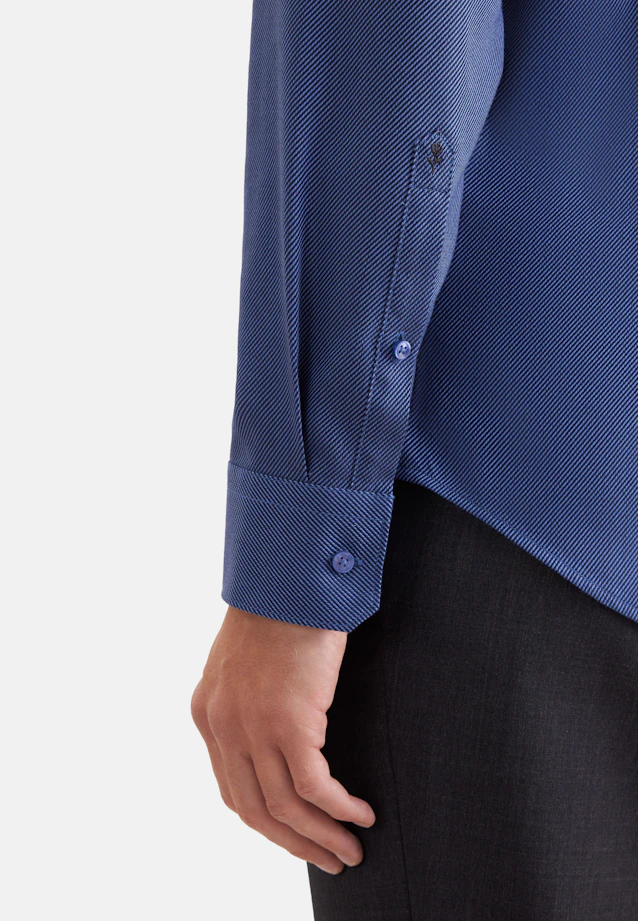 Slim Business Hemd Struktur in Mittelblau |  Seidensticker Onlineshop