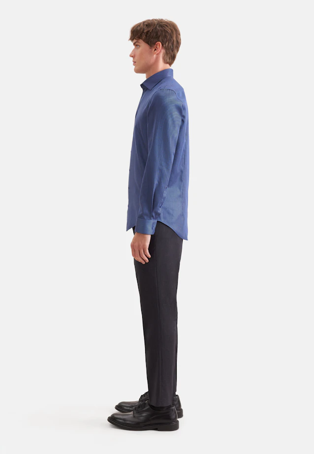 Slim Business Hemd Struktur in Mittelblau |  Seidensticker Onlineshop