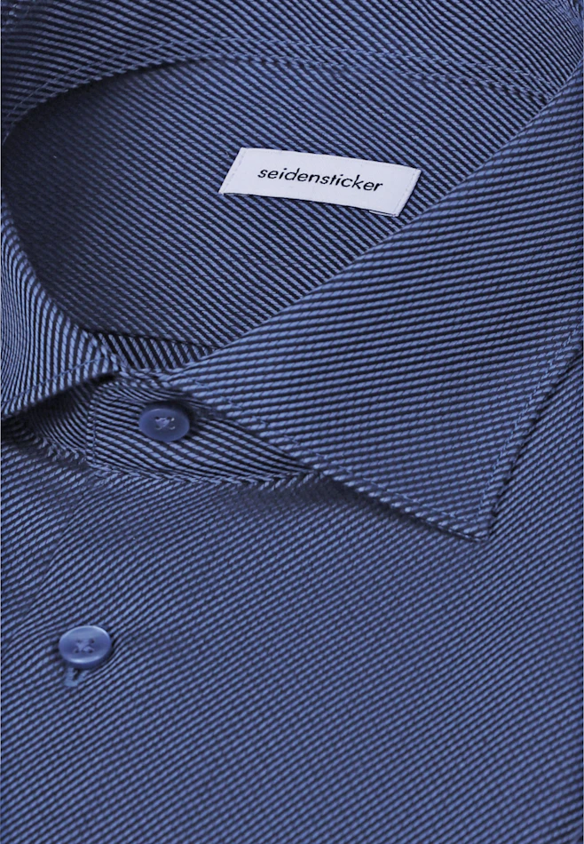 Slim Business Hemd Struktur in Mittelblau | Seidensticker Onlineshop