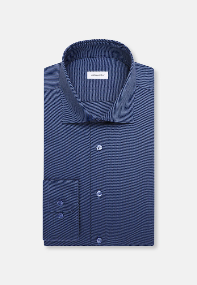 Slim Business Hemd Struktur in Mittelblau |  Seidensticker Onlineshop