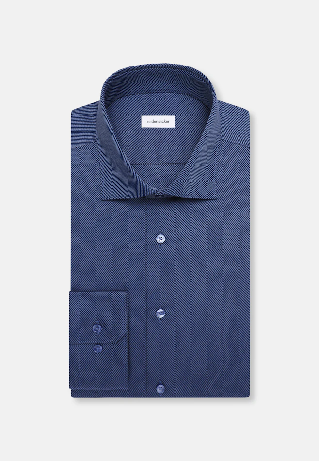 Slim Business shirt Structure in Mittelblau | Seidensticker online shop
