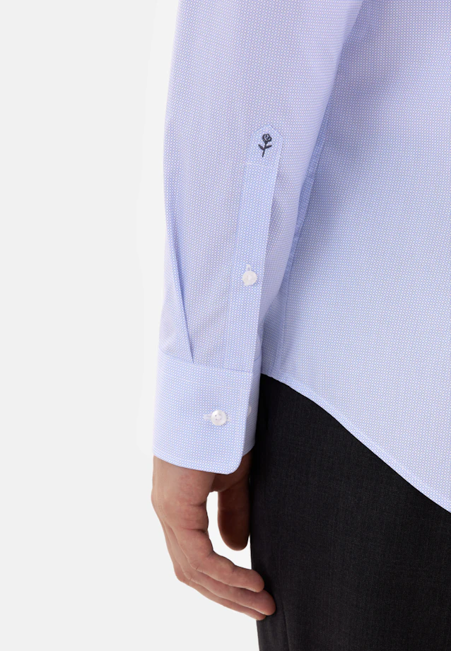 X-Slim Business Hemd Druck in Mittelblau |  Seidensticker Onlineshop