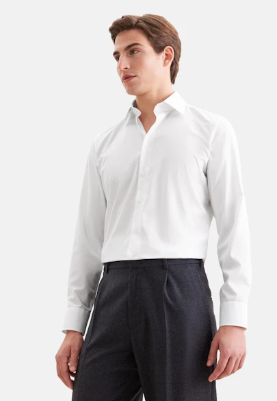 Slim Business shirt Uni in Weiß |  Seidensticker Onlineshop