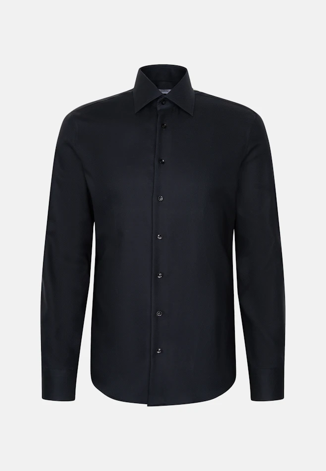 Shaped Business Hemd Uni in Schwarz | Seidensticker Onlineshop