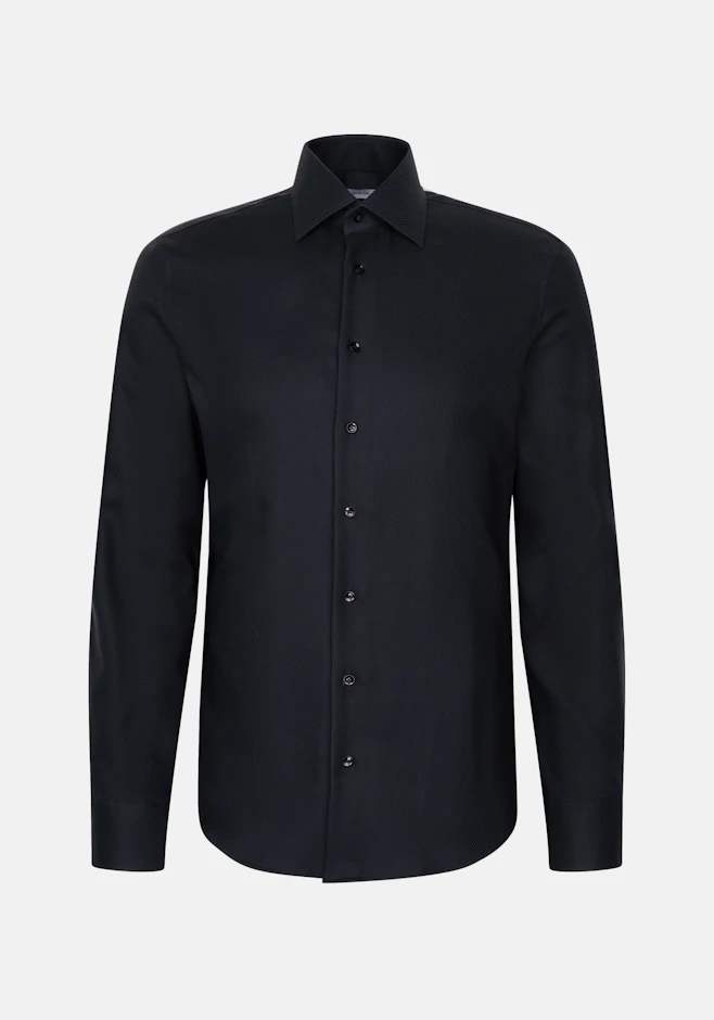 Shaped Business Hemd Uni in Schwarz | Seidensticker Onlineshop