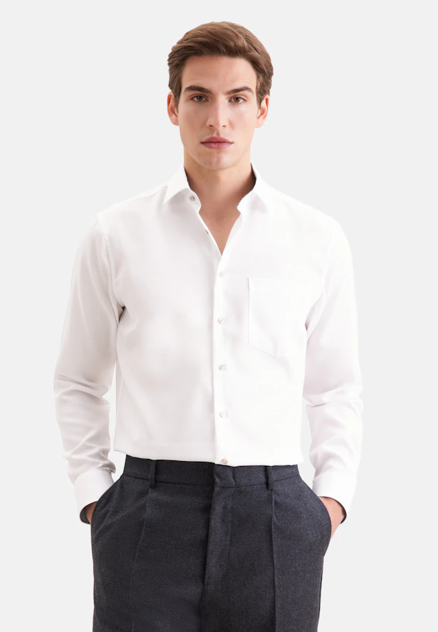 Regular Business shirt Structure in Weiß |  Seidensticker Onlineshop