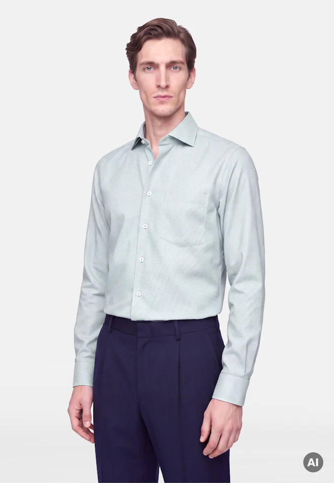 Regular Business shirt Structure in Grün | Seidensticker online shop