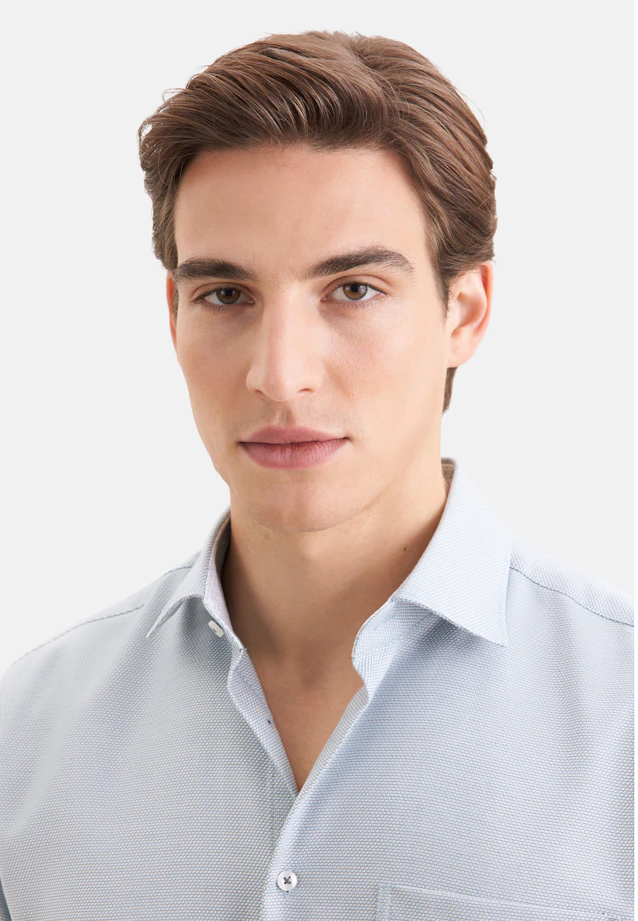 Regular Business shirt Structure in Grün |  Seidensticker Onlineshop