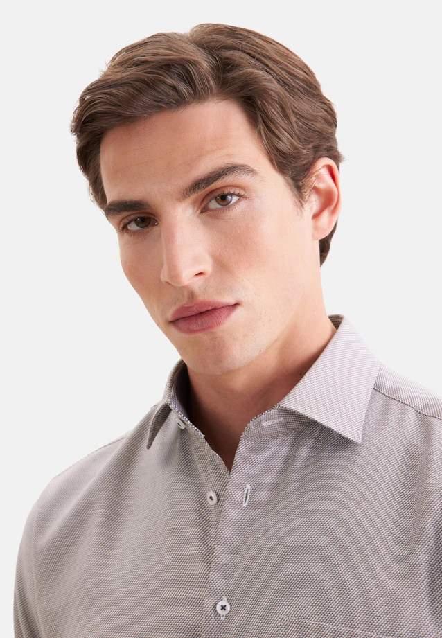 Regular Business shirt Structure in Braun |  Seidensticker Onlineshop