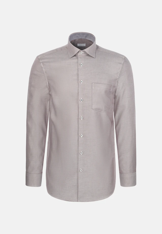 Regular Business shirt Structure in Braun |  Seidensticker Onlineshop