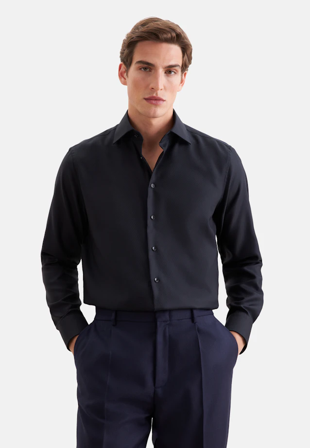 Regular Business Hemd Uni in Schwarz |  Seidensticker Onlineshop