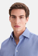 Regular Business shirt Structure in Mittelblau |  Seidensticker Onlineshop