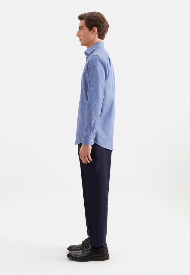 Regular Business shirt Structure in Mittelblau |  Seidensticker Onlineshop