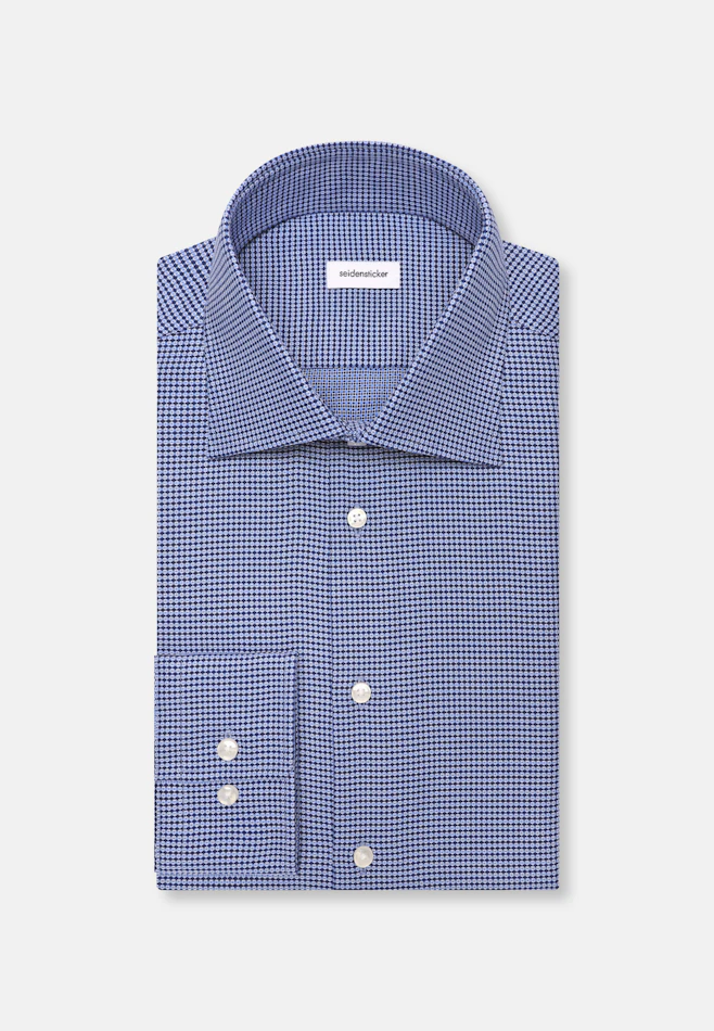 Regular Chemise d'affaires Structure dans Bleu Moyen | Boutique en ligne Seidensticker