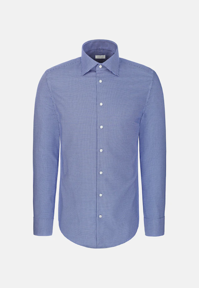 Regular Business shirt Structure in Mittelblau |  Seidensticker Onlineshop