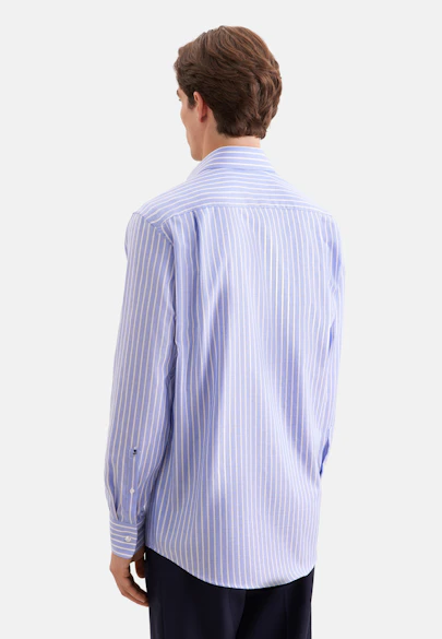 Regular Business shirt Stripes in Mittelblau |  Seidensticker Onlineshop
