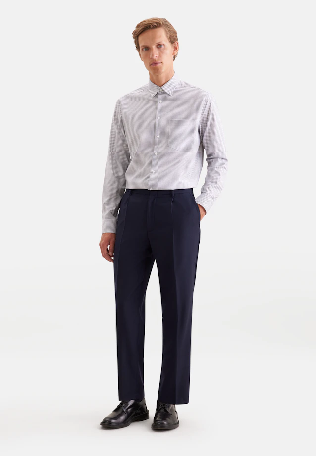 Regular Chemise d'affaires carreaux in Bleu Foncé |  Seidensticker Onlineshop