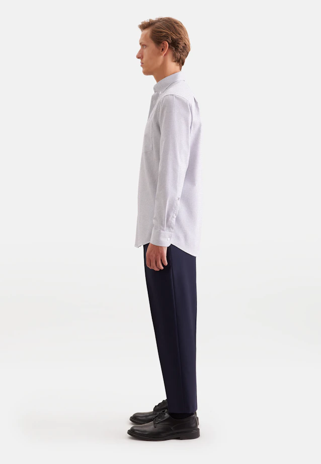 Regular Chemise d'affaires carreaux in Bleu Foncé |  Seidensticker Onlineshop