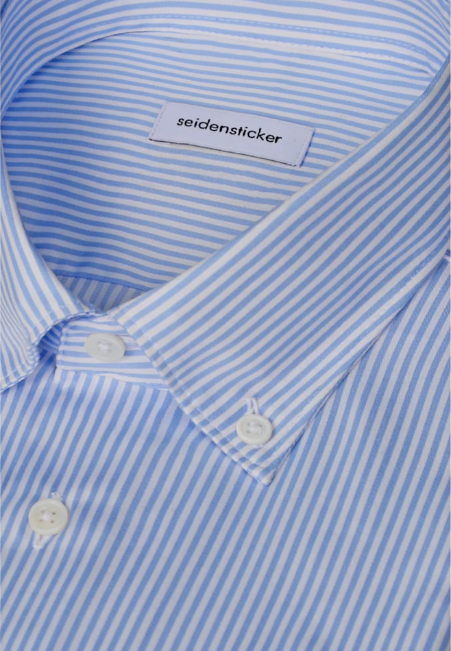 Regular Business Hemd Gestreift in Mittelblau | Seidensticker Onlineshop