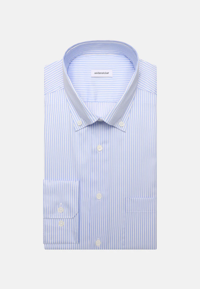 Regular Business shirt Stripes in Mittelblau | Seidensticker online shop
