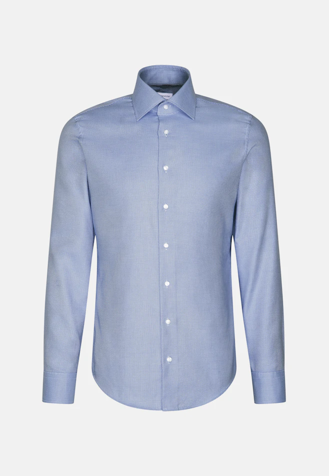 Slim Business shirt Structure in Mittelblau | Seidensticker online shop