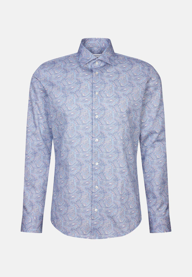 Slim Business shirt Print in Mittelblau |  Seidensticker Onlineshop