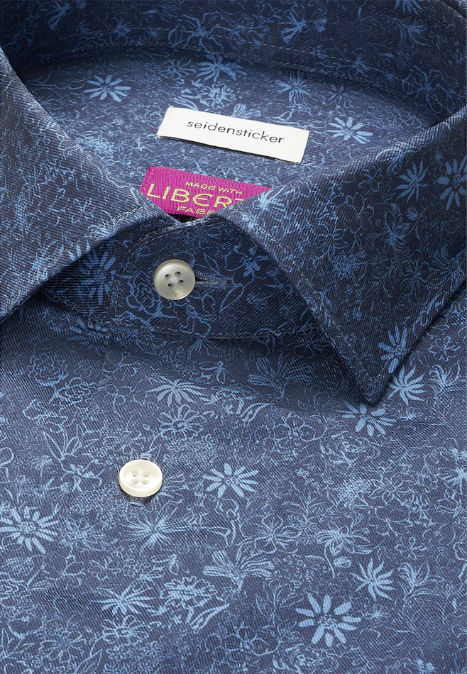 Shaped Business shirt Print in Dunkelblau | Seidensticker online shop