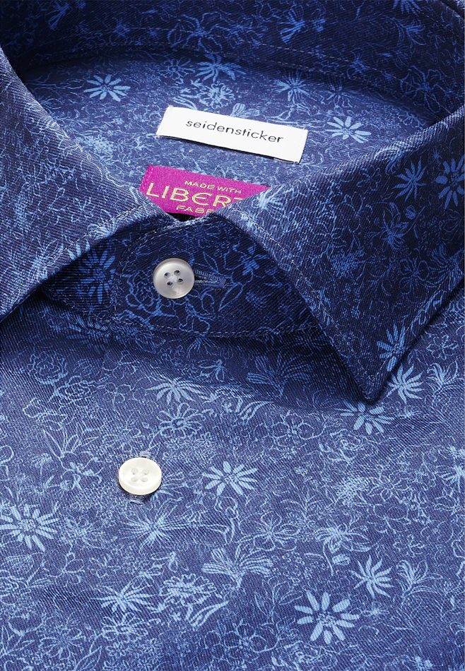 Shaped Business shirt Print in Dunkelblau | Seidensticker online shop