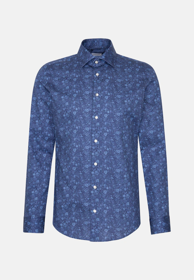 Shaped Business shirt Print in Dunkelblau |  Seidensticker Onlineshop